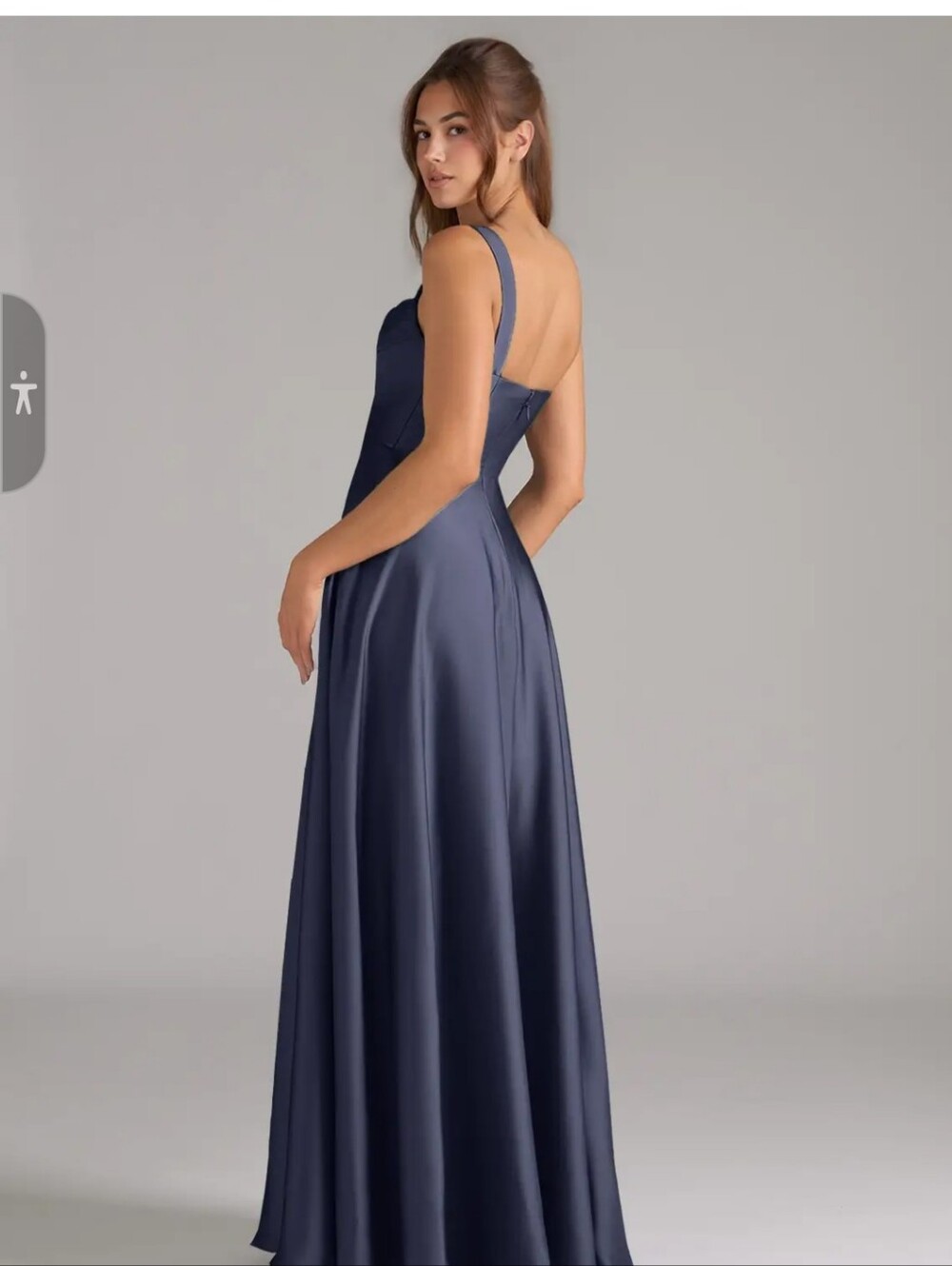 Azazie Shaude A-Line - Stormy Blue and Stormy Blue